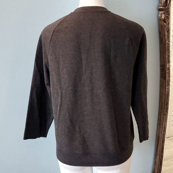 RAE DUNN GRAY KNIT TOP LOVE - Picture 2 of 5